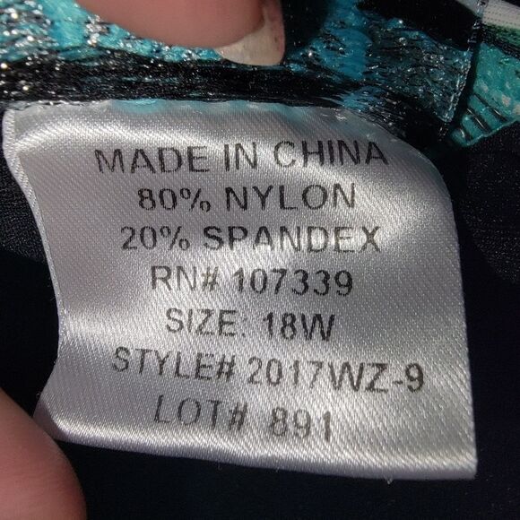 Sea & Sand Beachwear palm leaf on piece swimsuit swimdress 18w - Picture 7 of 7